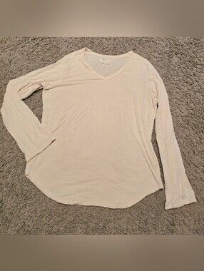 Jackson Rowe Pale Blush V-Neck Long Sleeve Tee